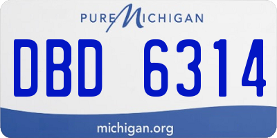 MI license plate DBD6314
