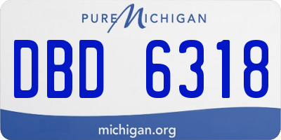 MI license plate DBD6318