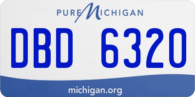 MI license plate DBD6320