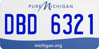 MI license plate DBD6321