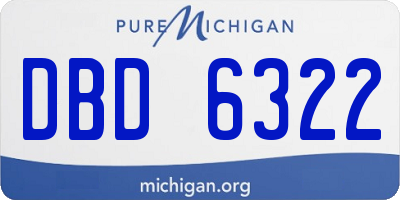 MI license plate DBD6322