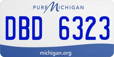 MI license plate DBD6323