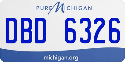MI license plate DBD6326