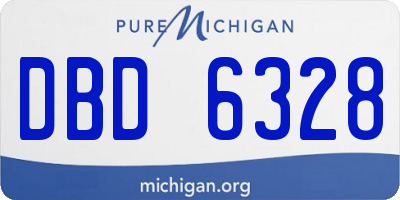 MI license plate DBD6328