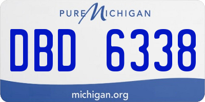 MI license plate DBD6338