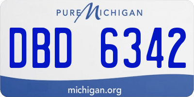 MI license plate DBD6342