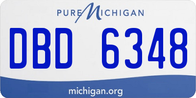 MI license plate DBD6348