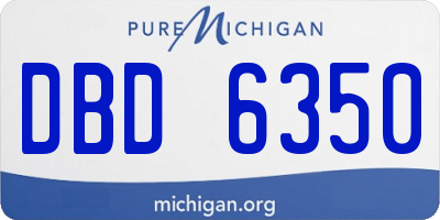 MI license plate DBD6350