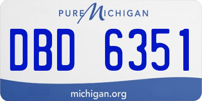 MI license plate DBD6351