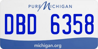 MI license plate DBD6358