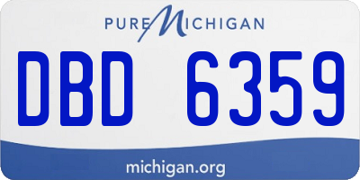 MI license plate DBD6359
