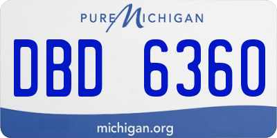 MI license plate DBD6360