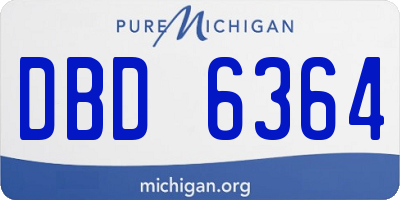 MI license plate DBD6364