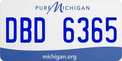 MI license plate DBD6365