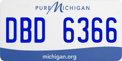 MI license plate DBD6366