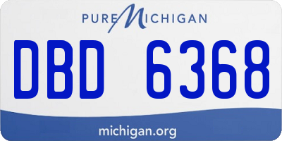 MI license plate DBD6368