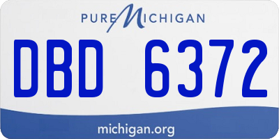 MI license plate DBD6372