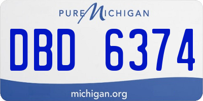 MI license plate DBD6374