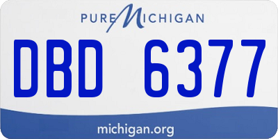 MI license plate DBD6377