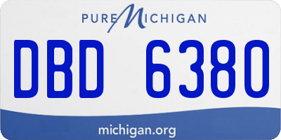 MI license plate DBD6380