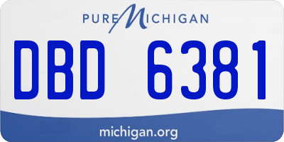 MI license plate DBD6381
