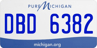 MI license plate DBD6382