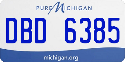 MI license plate DBD6385