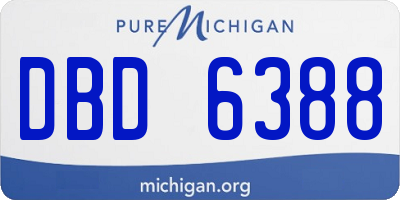 MI license plate DBD6388