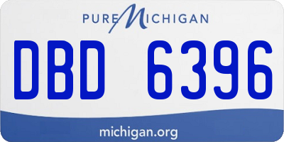 MI license plate DBD6396