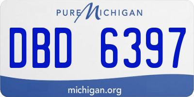 MI license plate DBD6397