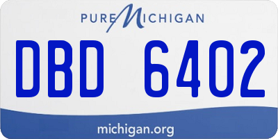 MI license plate DBD6402