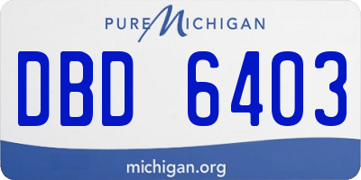 MI license plate DBD6403