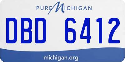MI license plate DBD6412