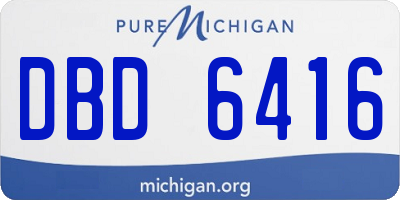 MI license plate DBD6416