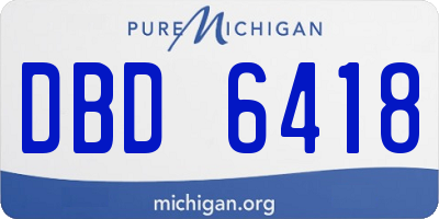 MI license plate DBD6418