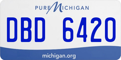 MI license plate DBD6420