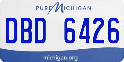 MI license plate DBD6426