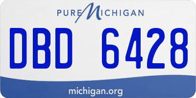 MI license plate DBD6428