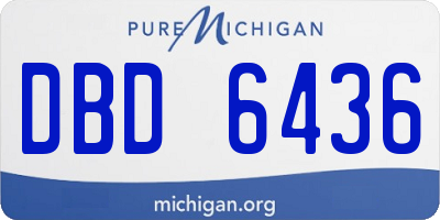 MI license plate DBD6436