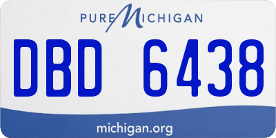 MI license plate DBD6438