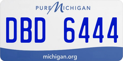 MI license plate DBD6444