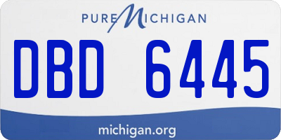 MI license plate DBD6445