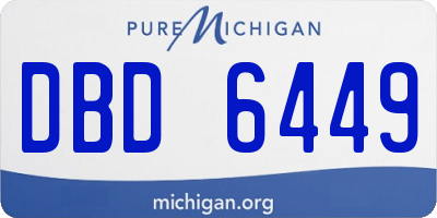 MI license plate DBD6449