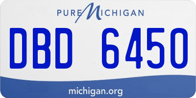 MI license plate DBD6450