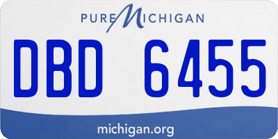 MI license plate DBD6455