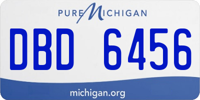 MI license plate DBD6456