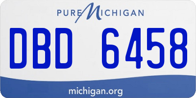 MI license plate DBD6458