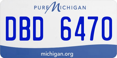 MI license plate DBD6470