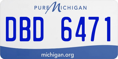 MI license plate DBD6471