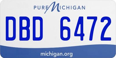 MI license plate DBD6472